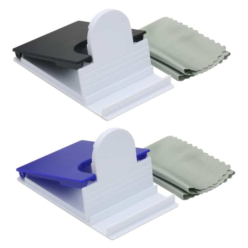 Custom 5" x 5" Microfiber Cloth with Phone Holder - 1