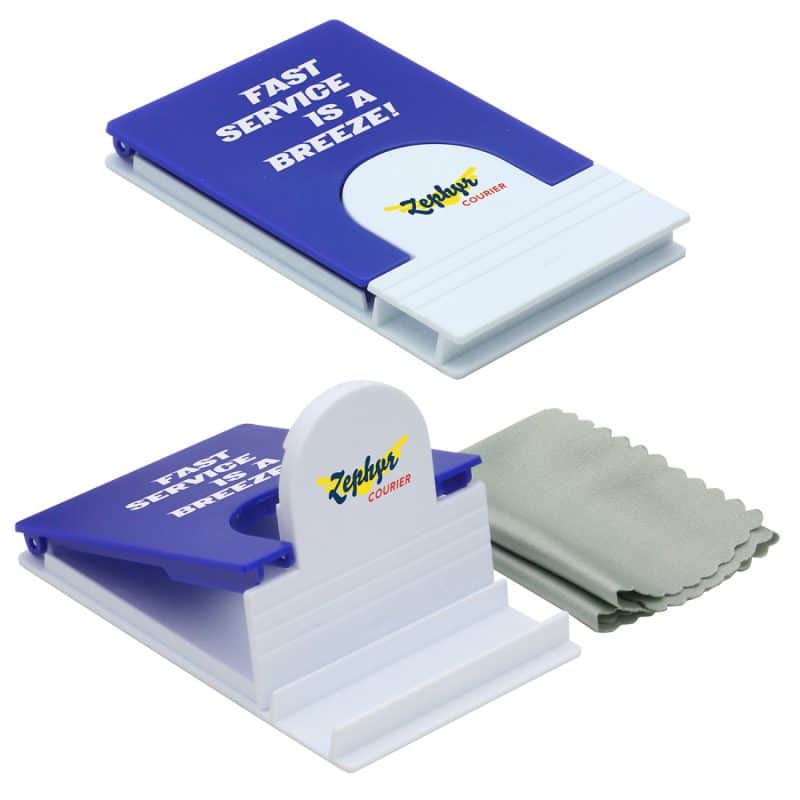 Custom 5" x 5" Microfiber Cloth with Phone Holder - 4