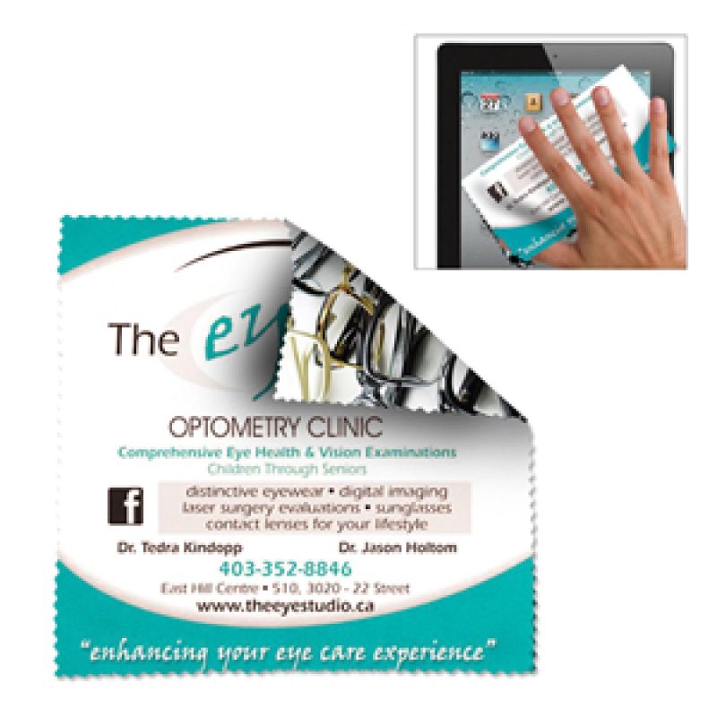 Custom 6" X 6" - "HAVASU L" 2 Sided Full Color - Import Air Ship Microfiber Cloth & Screen Cleaner