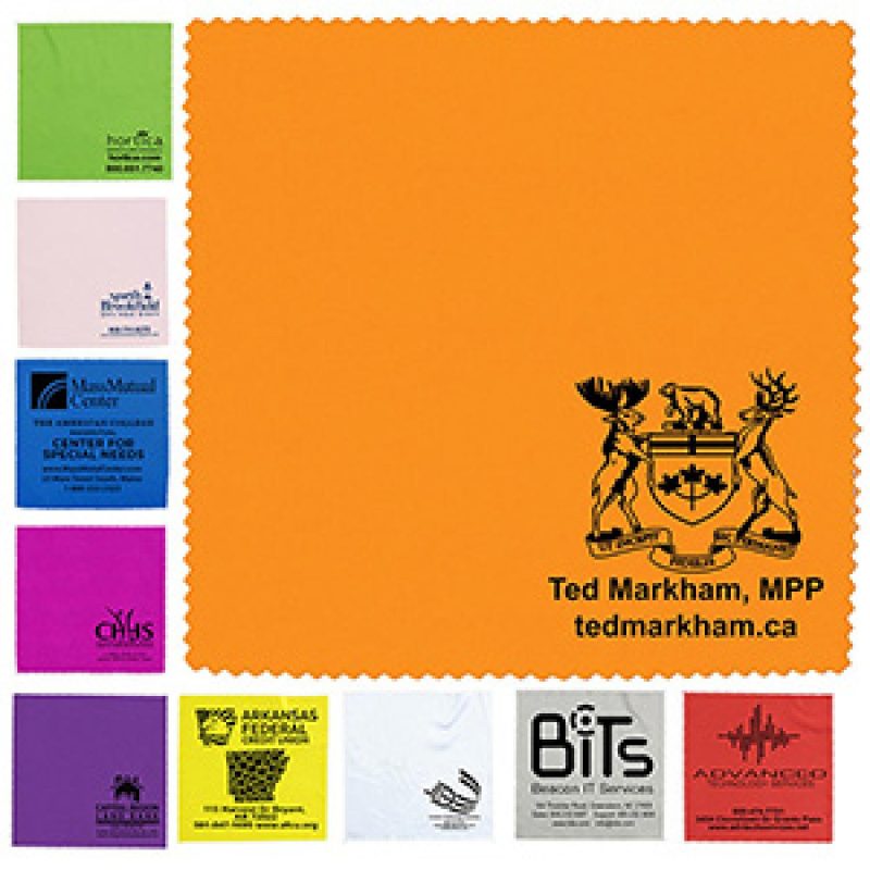 Custom "ONECLEANSCREEN" 6" X 6" 100% Microfiber Recycled RPET Polyester Cleaning Cloth & Screen Cleaner - 2