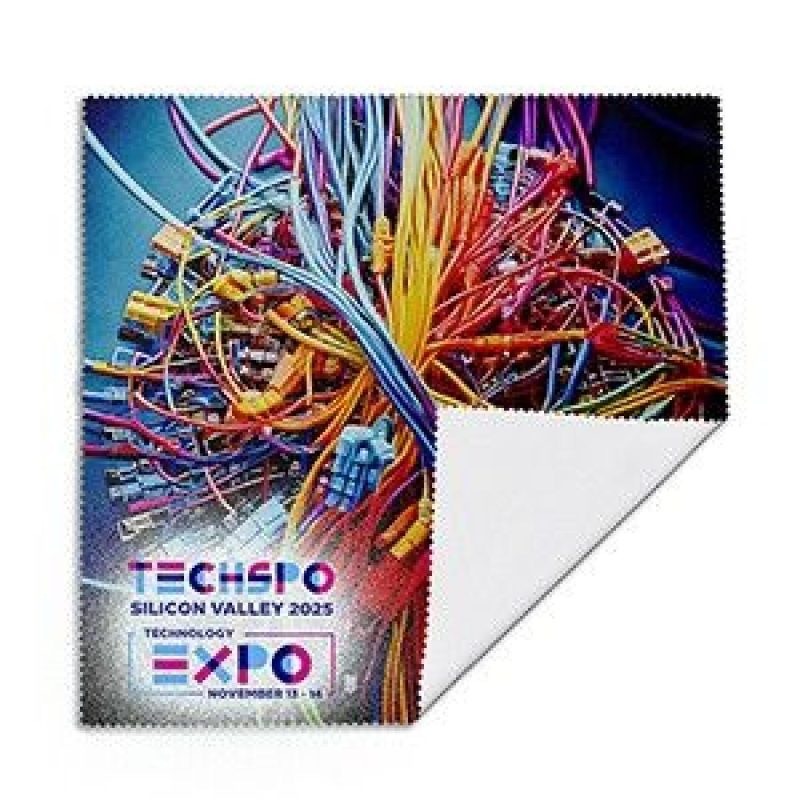 Custom "BALBOA" - 10" x 10" Full Color Sublimation Recycled RPET Microfiber Cleaning Cloth & Screen Cleaner - 2