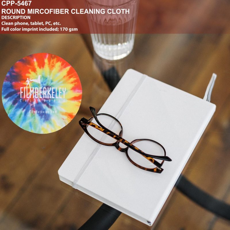Custom Round Microfiber Cleaning Cloth - 2