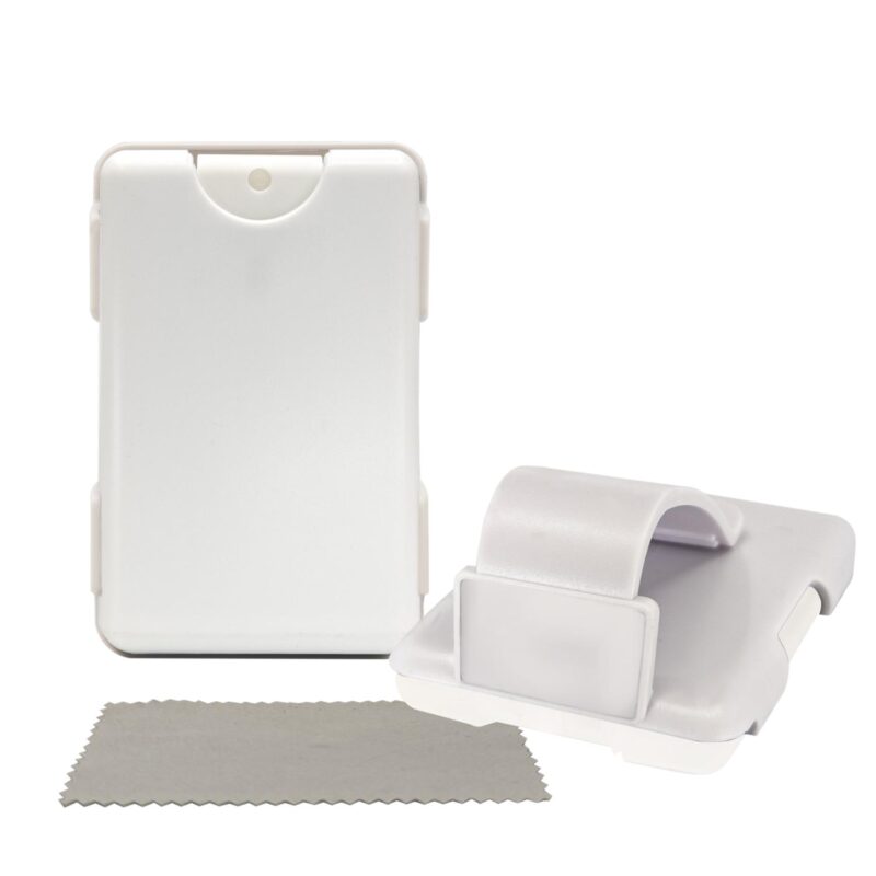 Custom Easy-Reach TM Auto Visor Clip w/Screen Cleaner Spray & Mini Microfiber Cleaning Cloth - 5